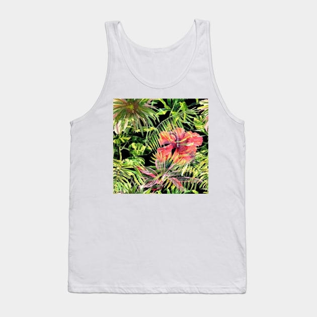 Palm Leaves seamless pattern Tank Top by Olga Berlet